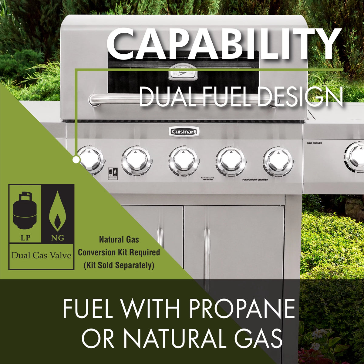 5-Burner Dual Fuel Gas Grill W6854