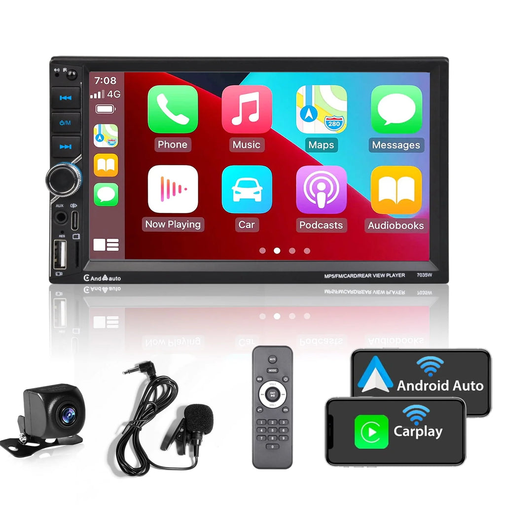 Wireless Double Din Car Stereo 7 Touchscreen J29144