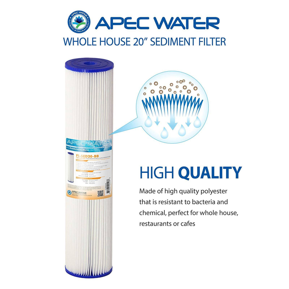 Blue Pleated Sediment Water Filtration System E2656