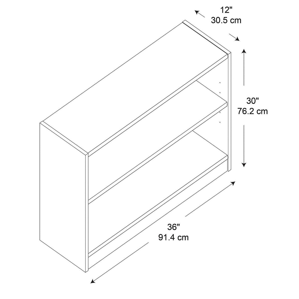 Royal Oak 2 Shelf Bookcase J45248