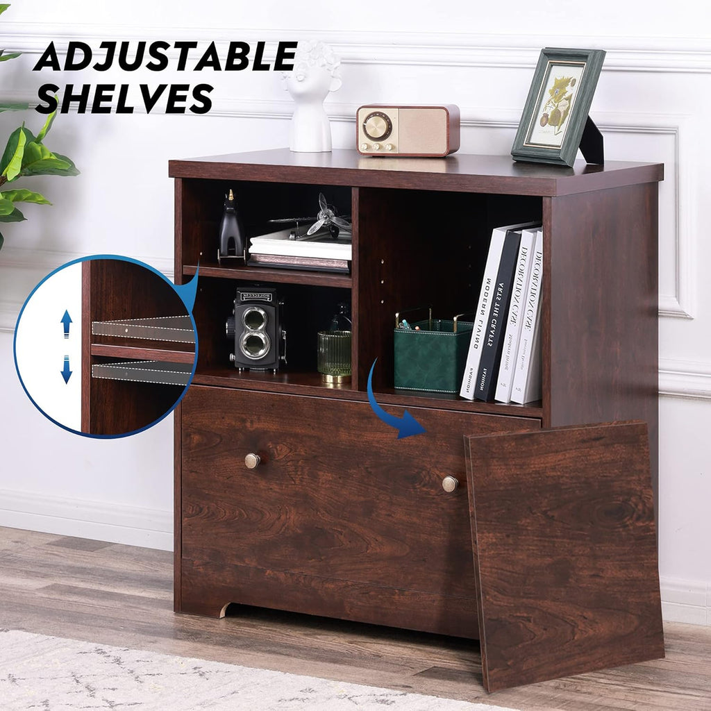 Cherry Wood File Cabinet with 1 Drawer W3997