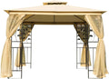 Grey 10' x 10' Outdoor Patio Gazebo Canopy with Steel Frame V94791