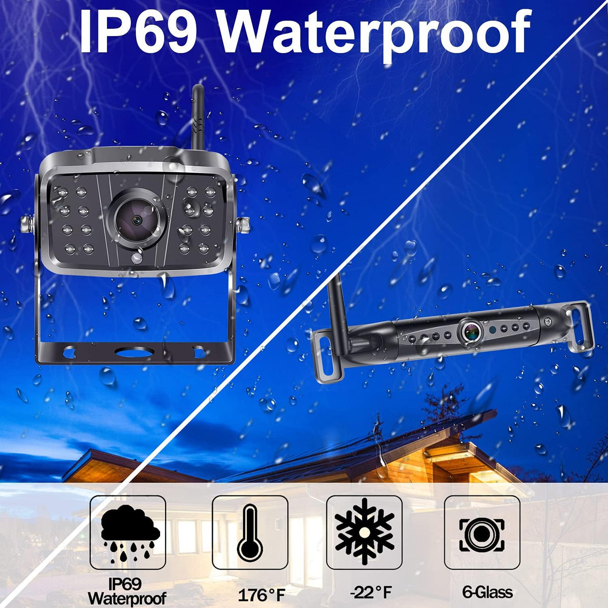 Wireless Backup Camera System with 7 Inch Monitor and 2 Cameras Z3491