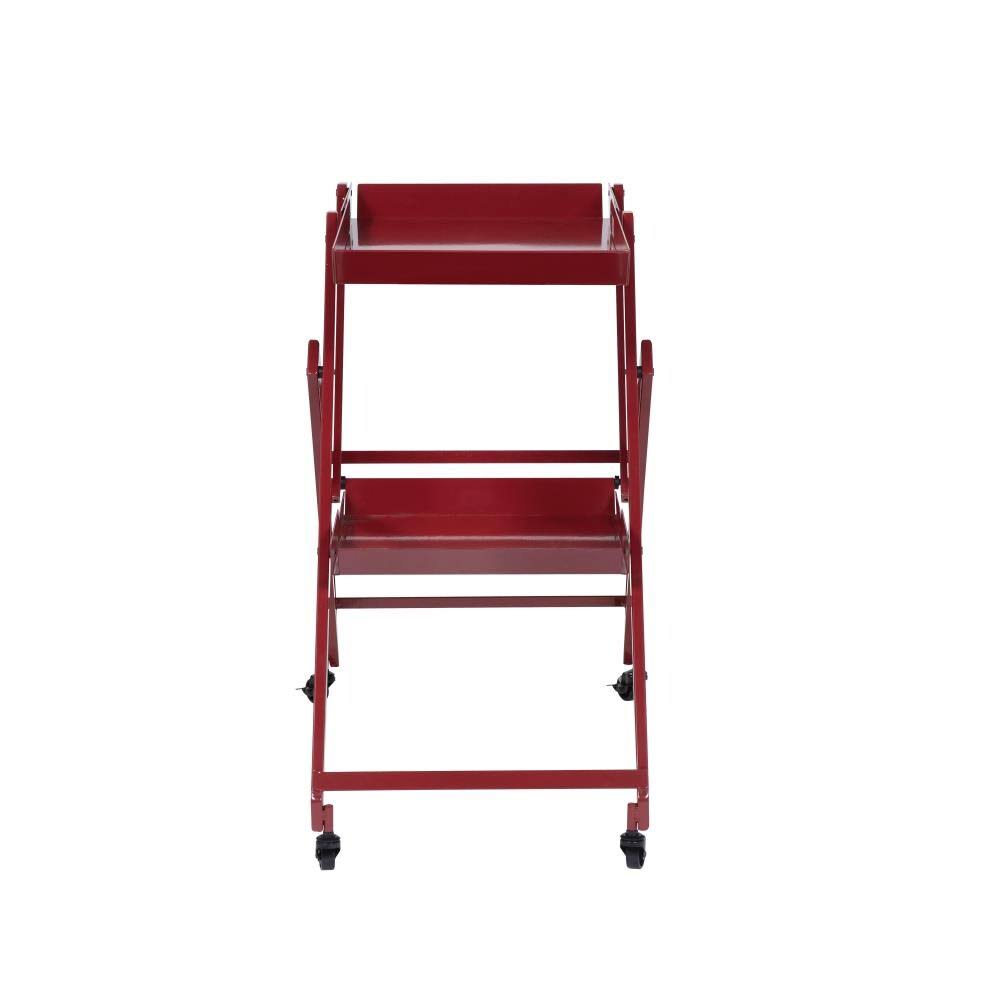Red Folding Serving Cart F5111