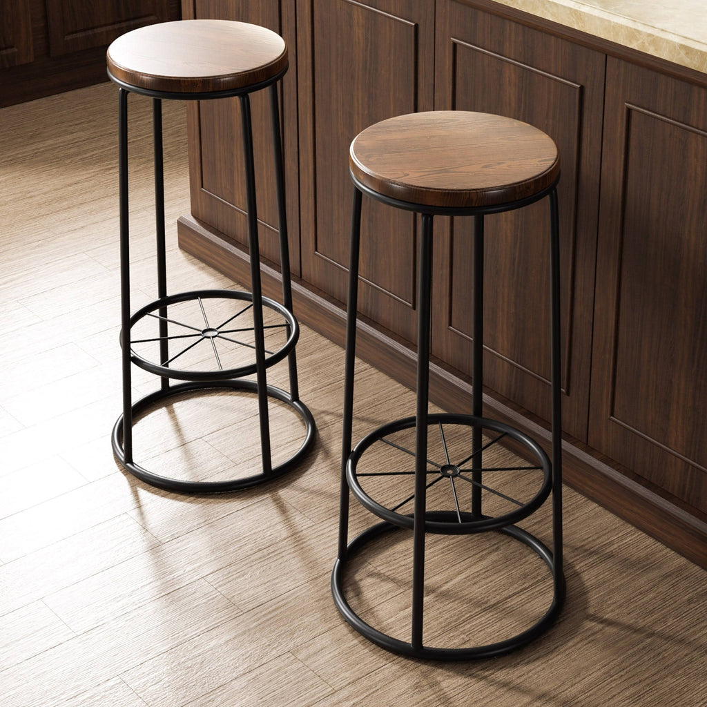 Rustic Metal Barstools Set of 2 A767