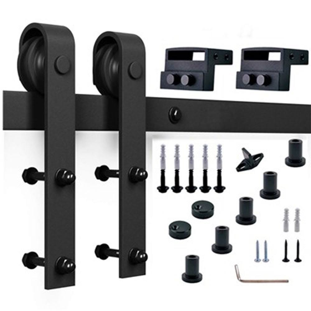 Paneled Wood Barn Door with Installation Hardware Kit P530820