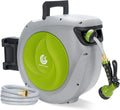 115+7FT Auto Rewind Retractable Hose Reel with 9 Patterns Hose Nozzle N409758