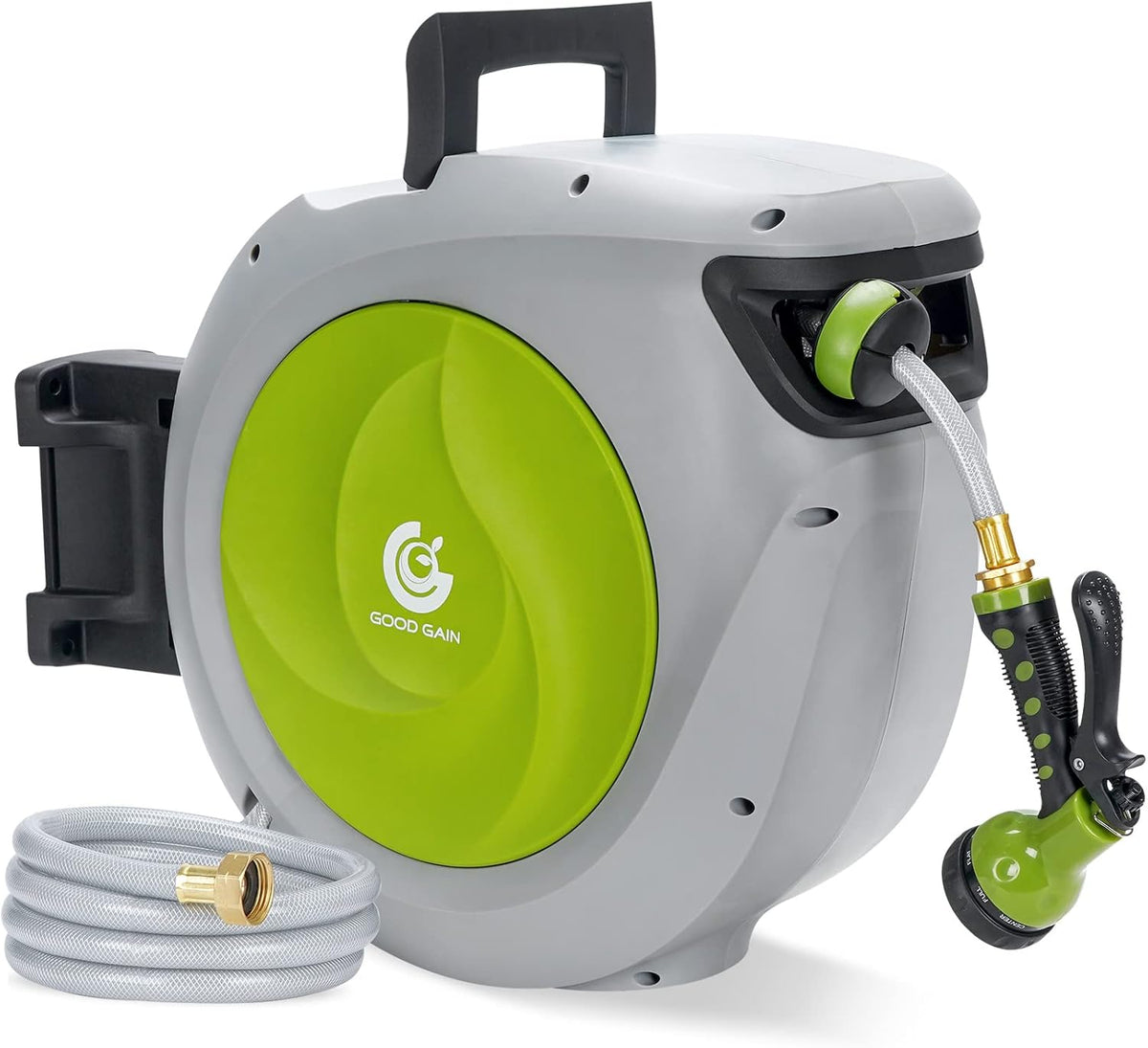 115+7FT Auto Rewind Retractable Hose Reel with 9 Patterns Hose Nozzle N409758