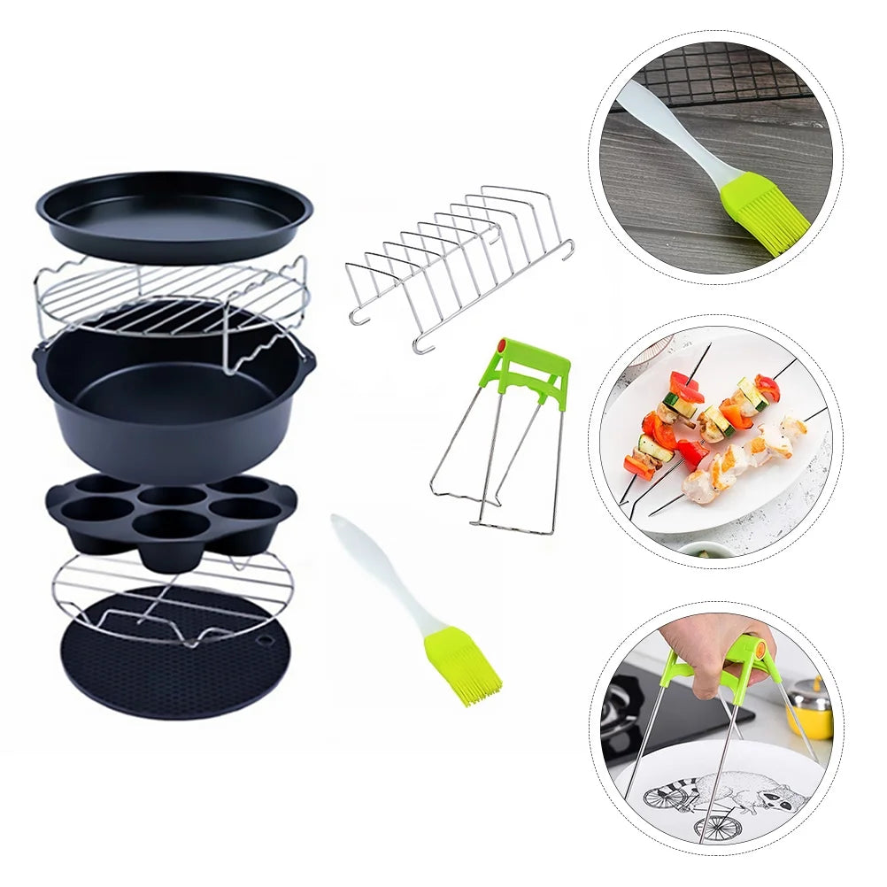 Air Fryer Accessories Set Kitchen Food Rack Basket Mould Cake J93661