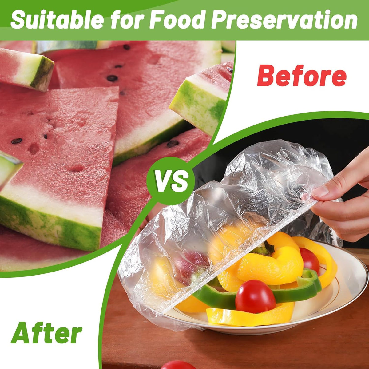 300Pcs Reusable Elastic Food Bowl Storage Covers V4703