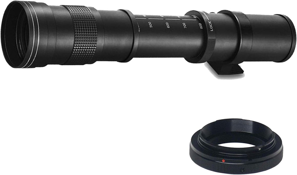 DSLR Camera with 18-55mm and 55-250mm and 420-800mm Lenses 64GB Memory Case Tripod Flash Remote 38pc Bundle E23049
