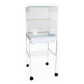 White Flat Top Bird Cage with Stand H20469