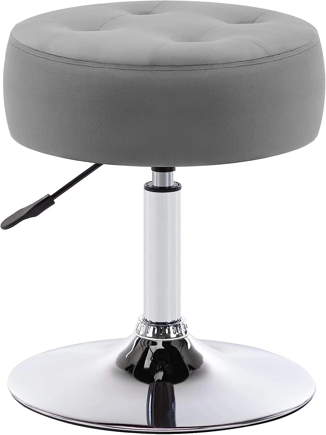 White Swivel PU Leather Vanity Stool Q354