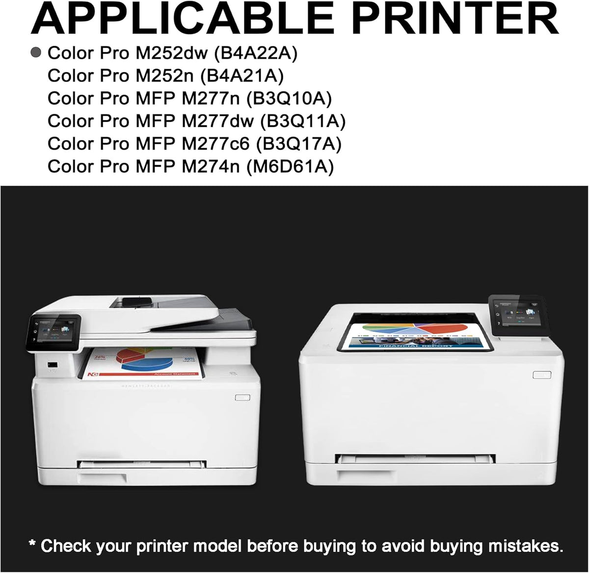 1 Pack Cyan 201X CF401X Toner Cartridge for HP Color Pro M252dw M252n MFP M277n M277dw M277c6 M274n Printer Z596073