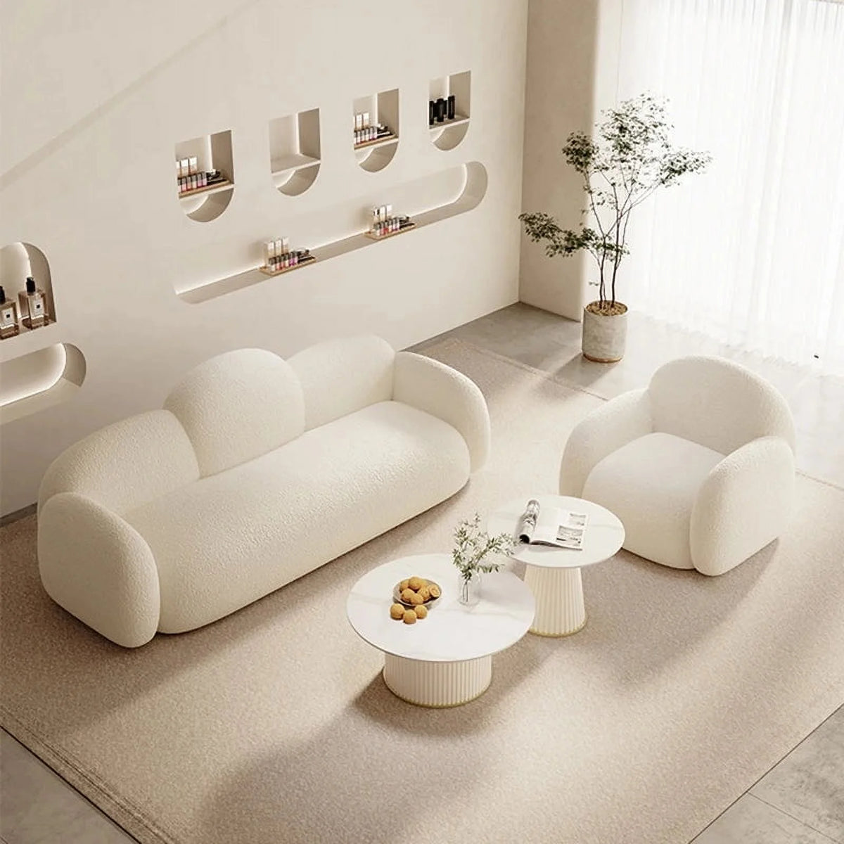 White Velvet Sofa P554668