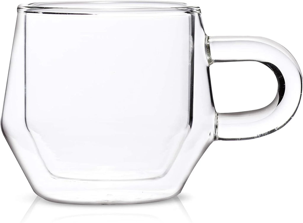 Clear 4Oz Double Walled Glass Espresso Cups with Handles O851