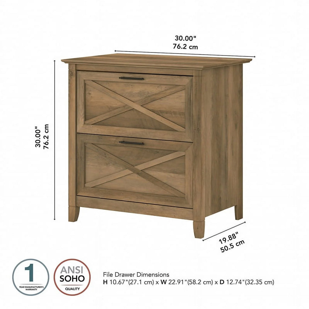 2 Drawer Contemporary Wood Lateral File Cabinet in Pine Y571725