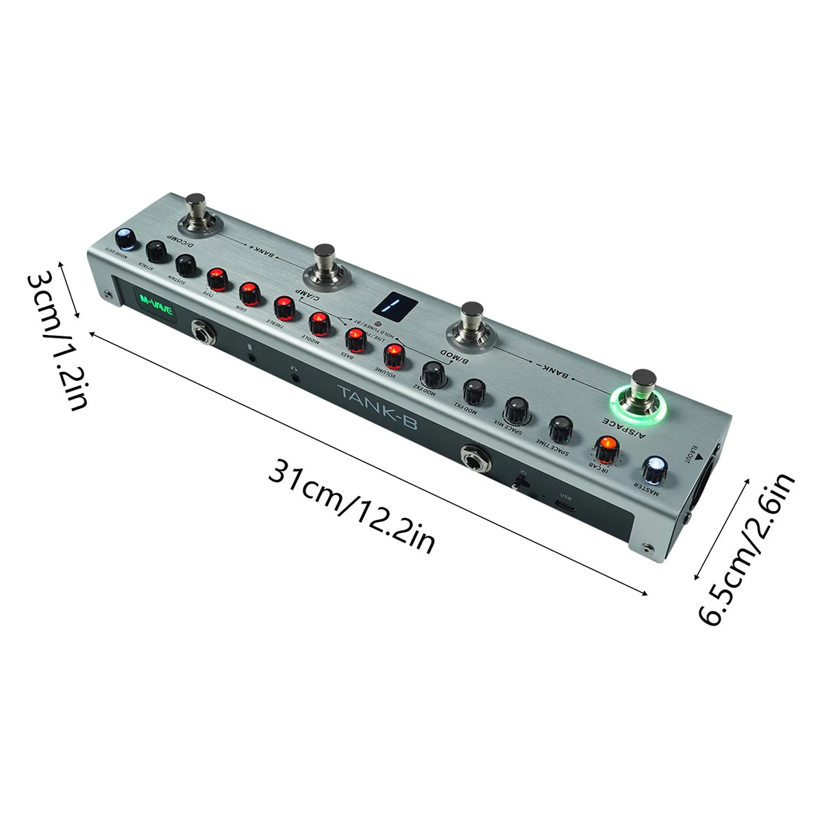 Effects Pedal with 3-Band Equalizers, XLR Balanced Output, and Multiple Delays/Reverbs D7034