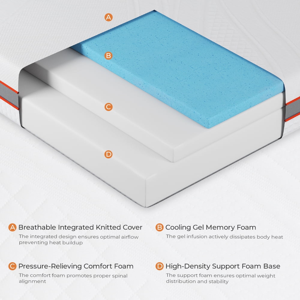 Queen Size Gel Memory Foam Mattress V724590