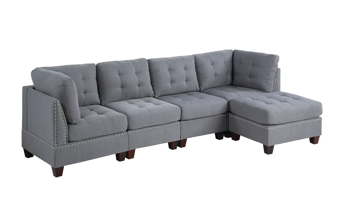 5 Pcs Modular Sofa Set Gray X535535