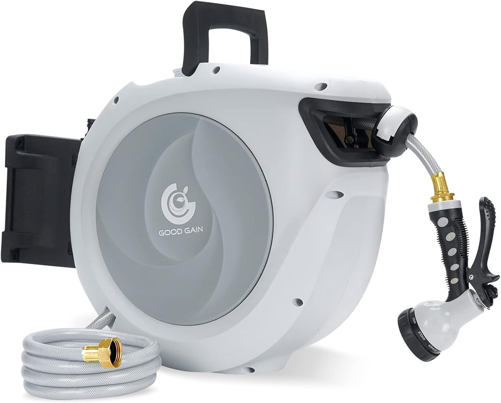 115+7FT Auto Rewind Retractable Hose Reel with 9 Patterns Hose Nozzle N409758