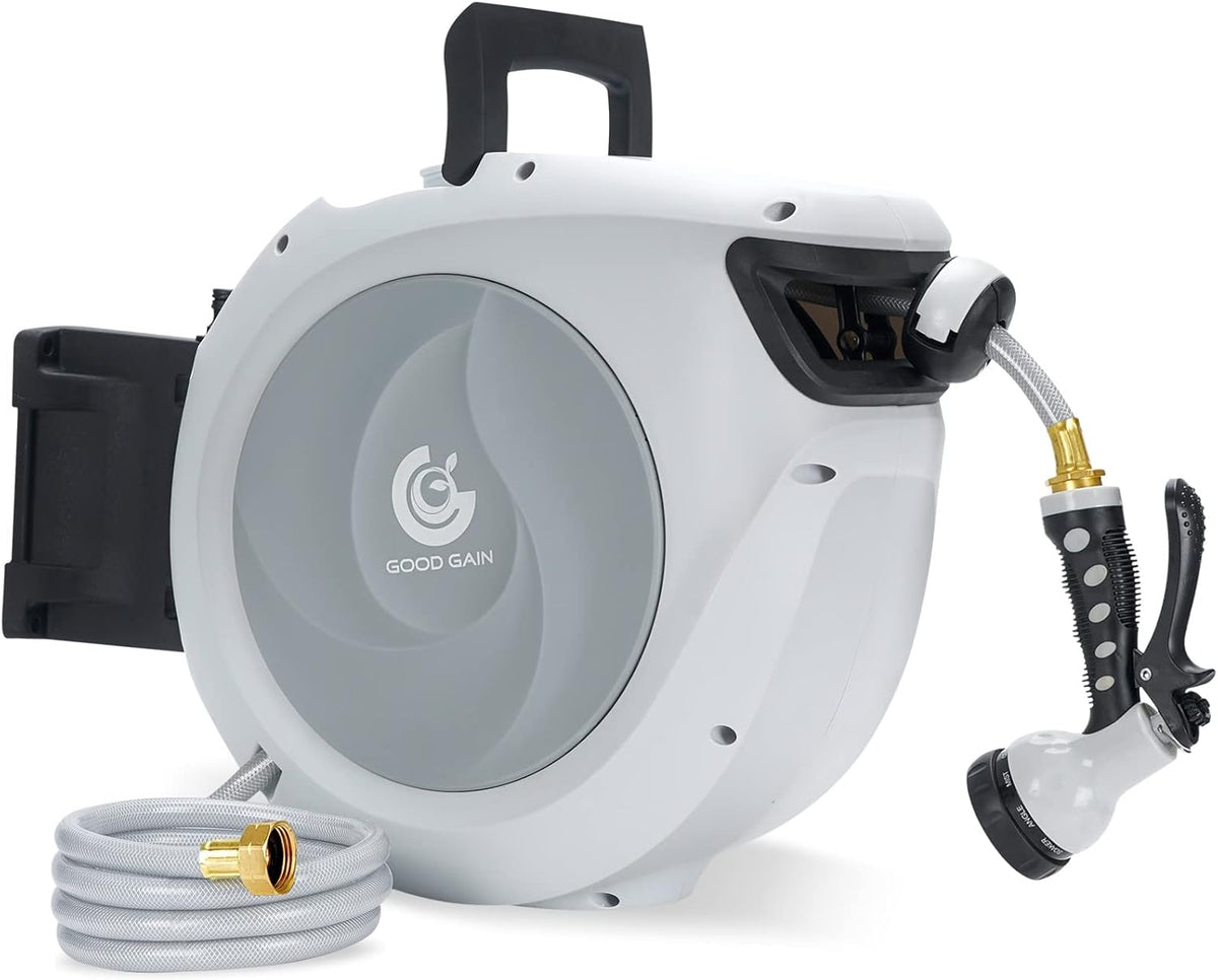 115+7FT Auto Rewind Retractable Hose Reel with 9 Patterns Hose Nozzle N409758