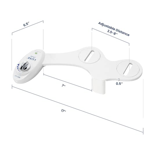 Fresh Water Non-Electric Bidet Attachment for Toilet Seat, Adjustable Water Pressure, Rear Wash (White) J3034