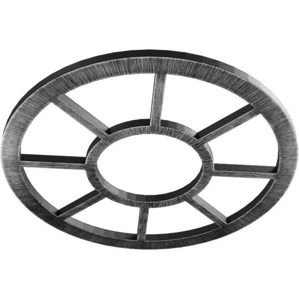 22x22OD x 8x22ID x 3/4x22P PVC Pierced Ceiling Medallion, Antiqued Silver Y380