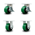 6 x 3 Polyurethane Caster Set with Brakes 8,000 lbs B734