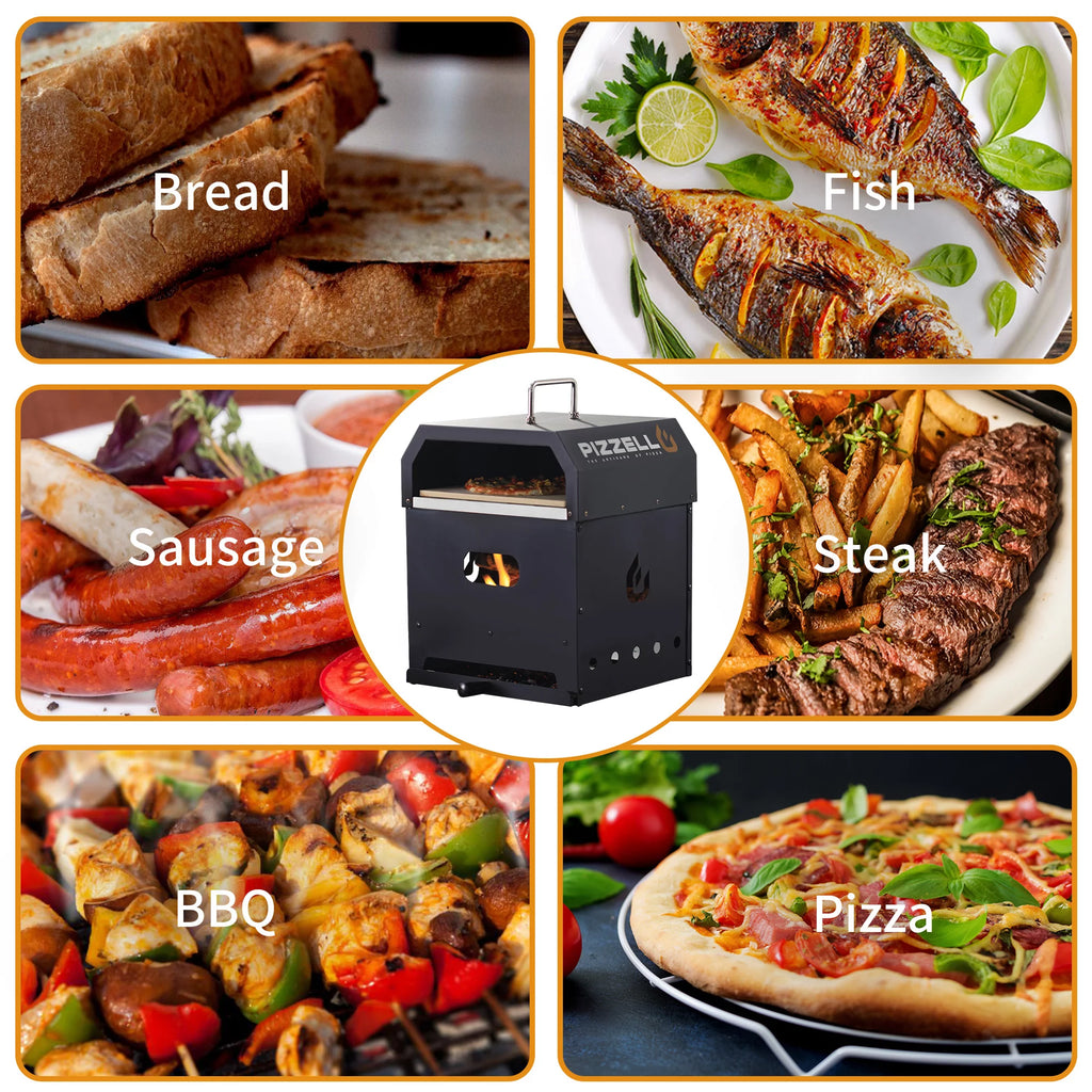 4 in 1 Wood Fired 12 inch Pizza Oven Y7480