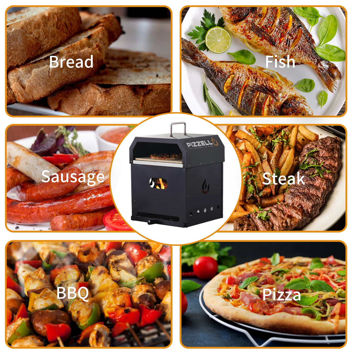 4 in 1 Wood Fired 12 inch Pizza Oven Y7480