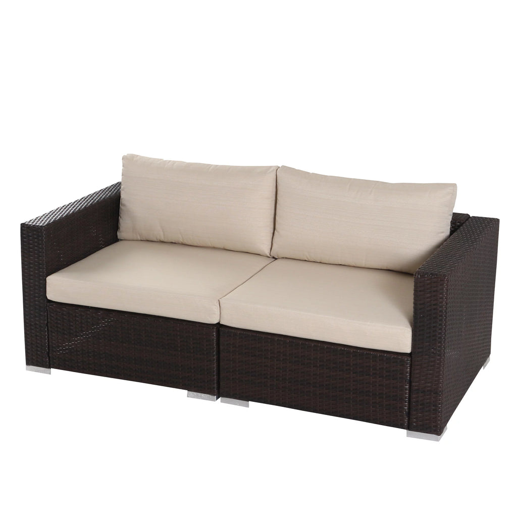 5 Piece Wicker Sectional Sofa Set with Cushions C24198