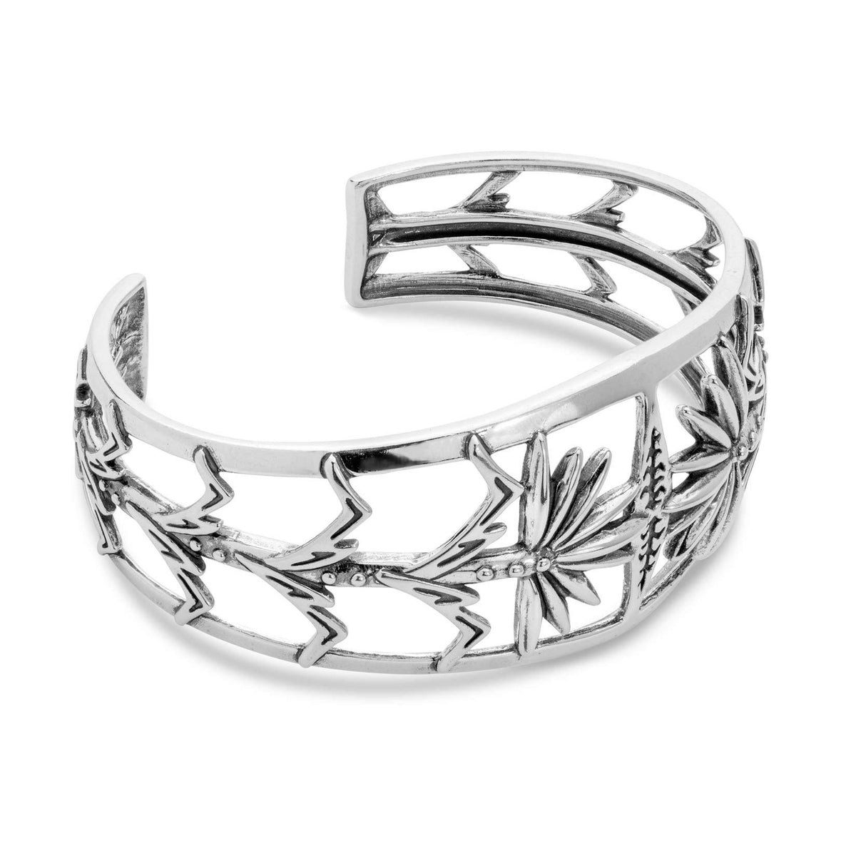 Sterling Silver Openwork Cuff Bracelet V278