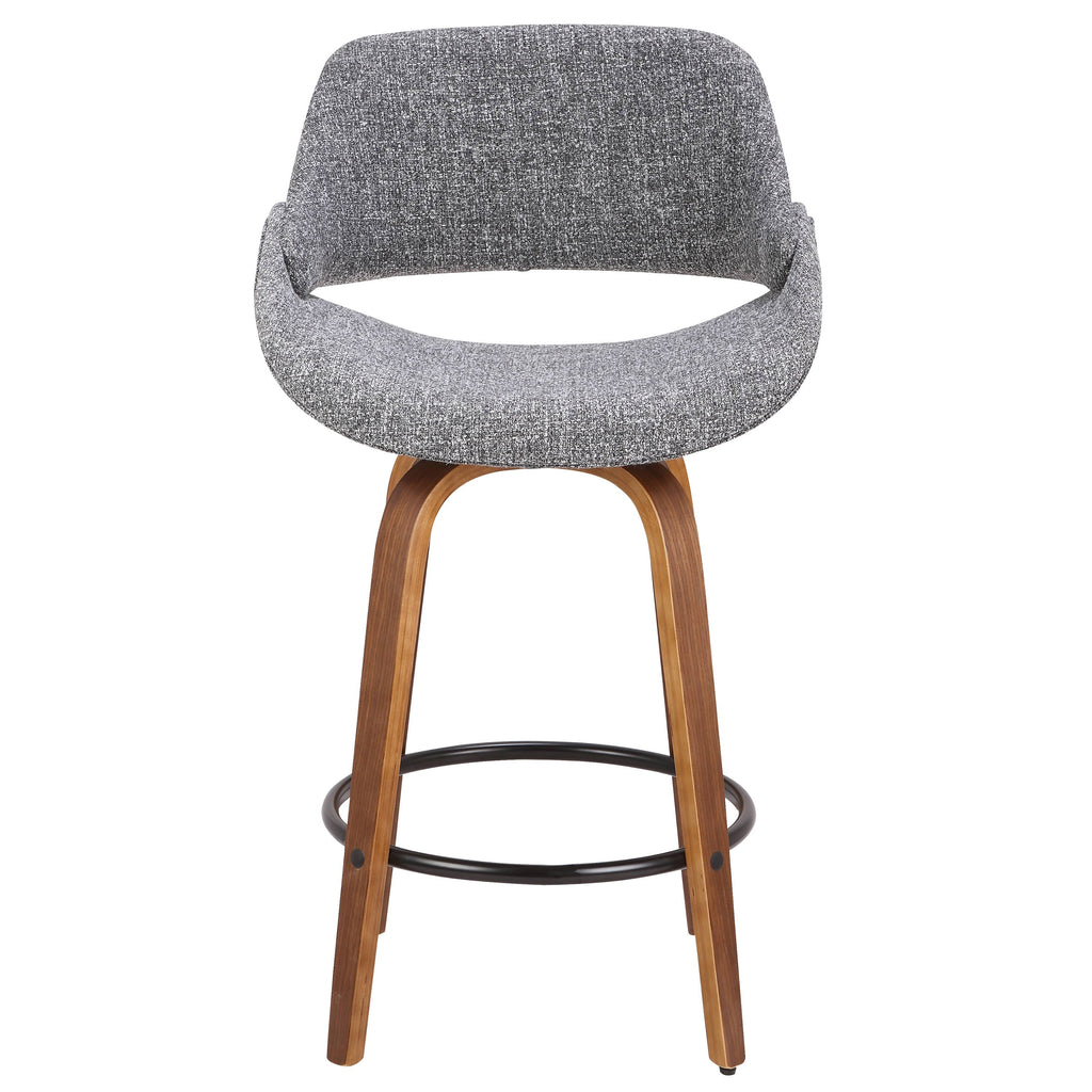 Walnut and Grey Noise Fabric Counter Stool H875050