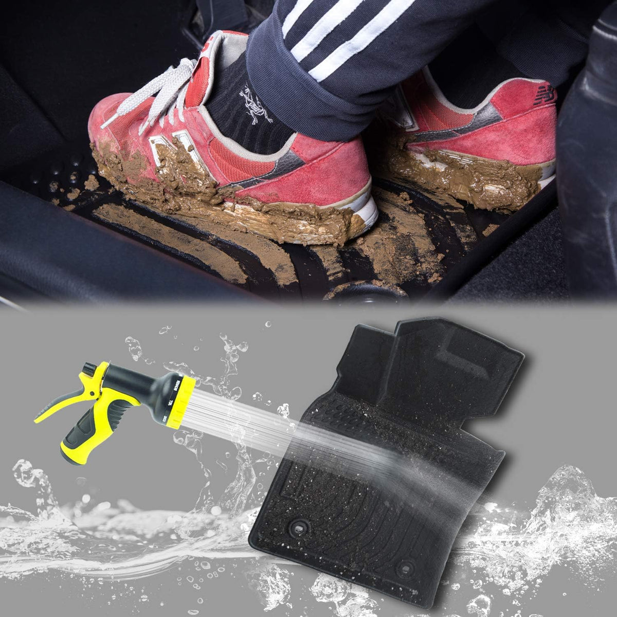 Black Floor Mats Liners Front Rear Custom Fit B679836