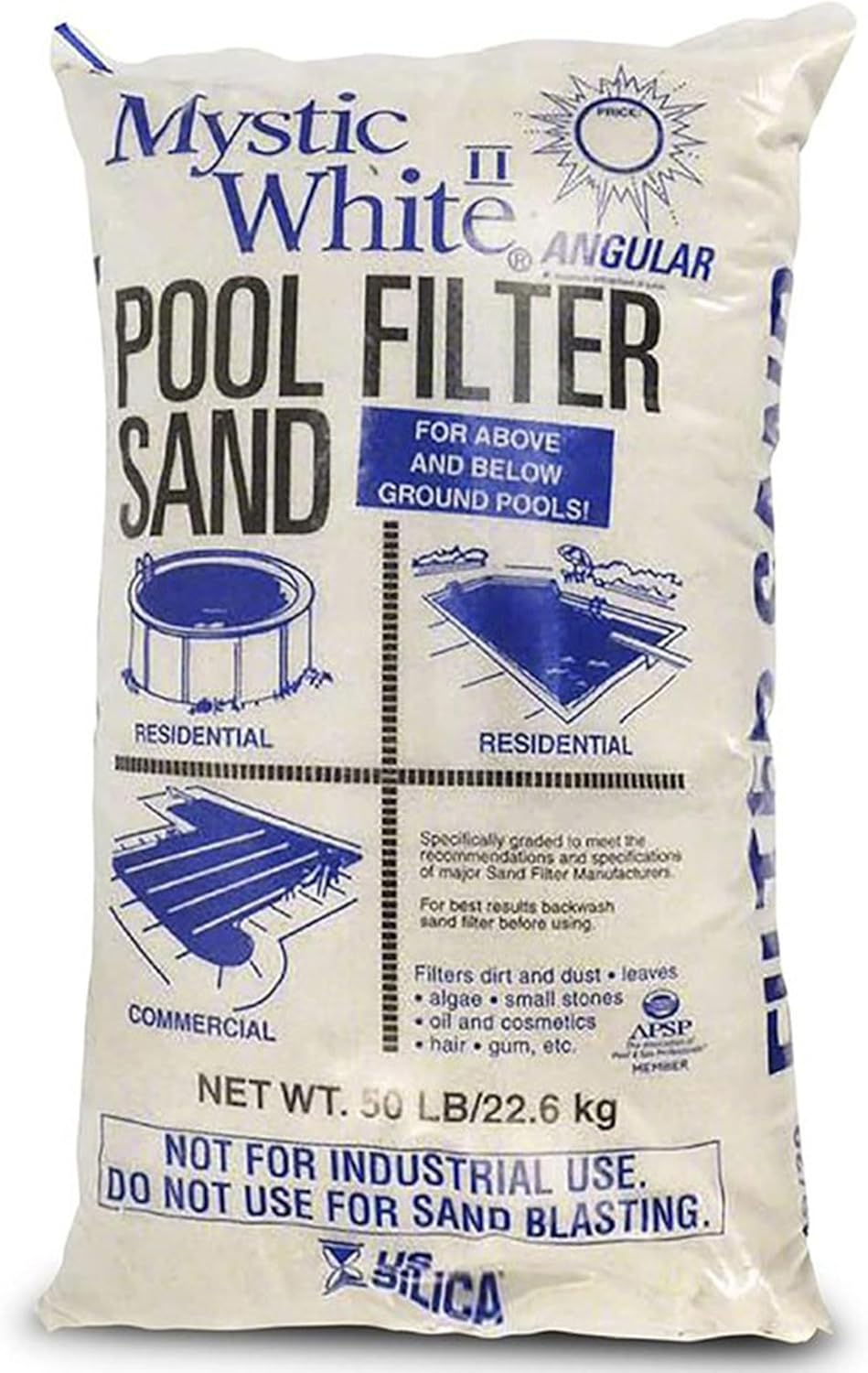50 Pound White Swimming Pool Filter Sand Refill (2 Pack) R831