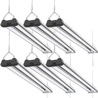 6 Pack Linkable Integrated LED Shop Light, 4 ft, 6000K Daylight J1107