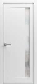 Matte Black Double Barn Door with Frosted Glass D742