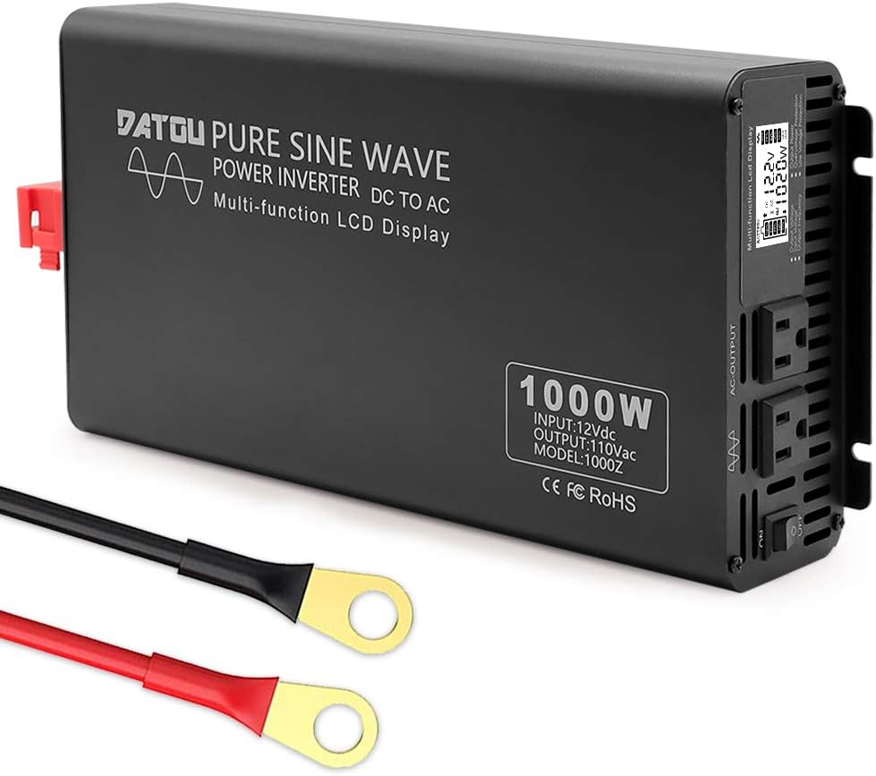 Pure Sine Wave Power Inverter 1000W/2000W Peak DC 12V to 110V AC M5436