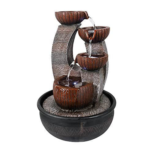 15.7" High 5-Tier Tabletop Water Fountain with LED Lights K9694