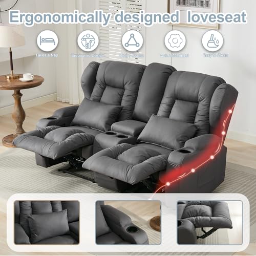 Beige RV Loveseat Recliner Sofa D511
