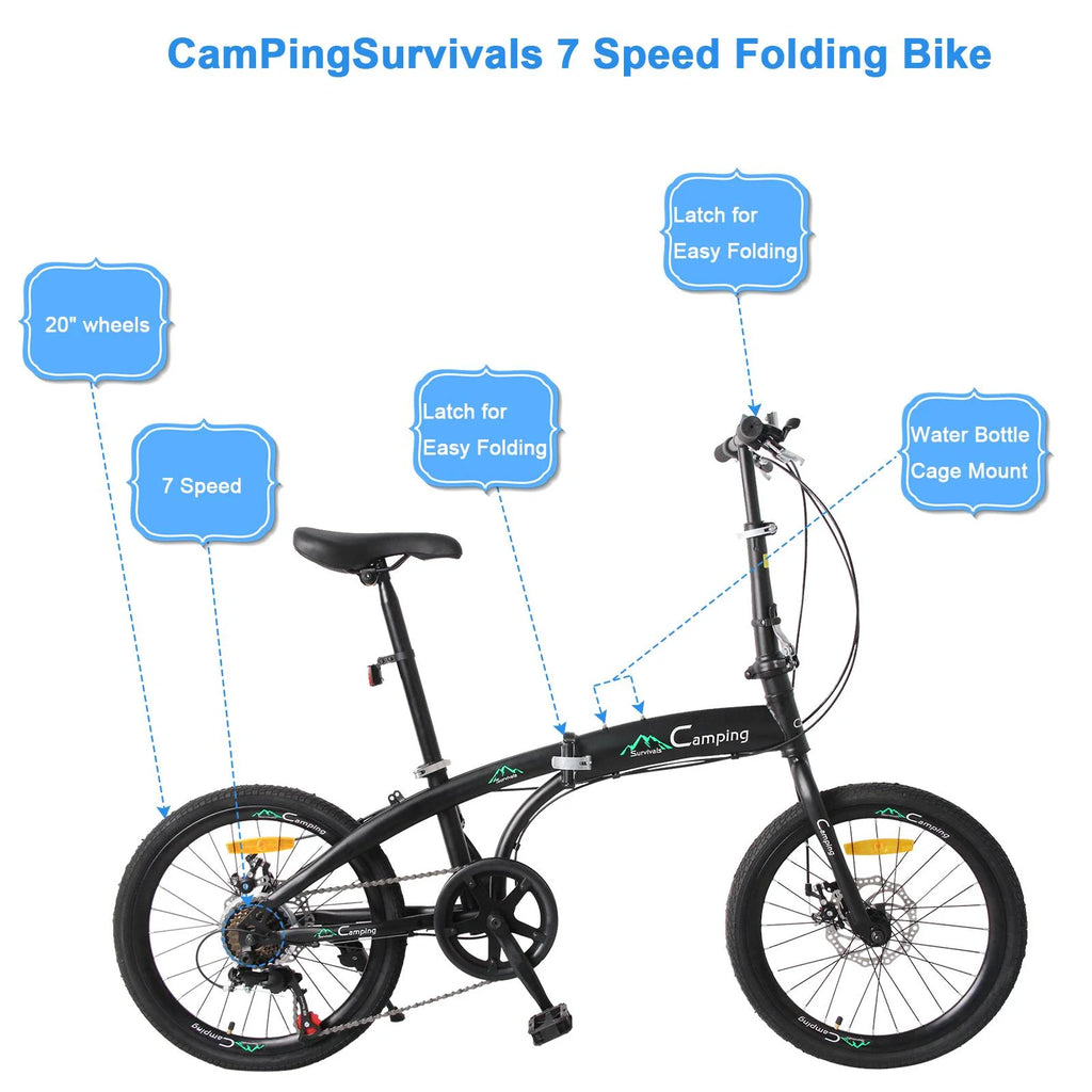 Black 7 Speed Folding Bike S26021