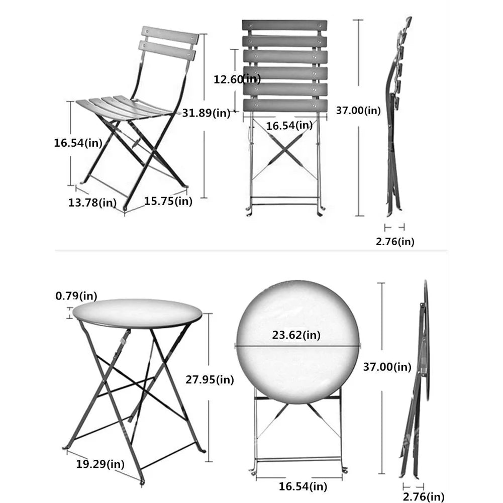 3-Piece Folding Metal Bistro Set B15220