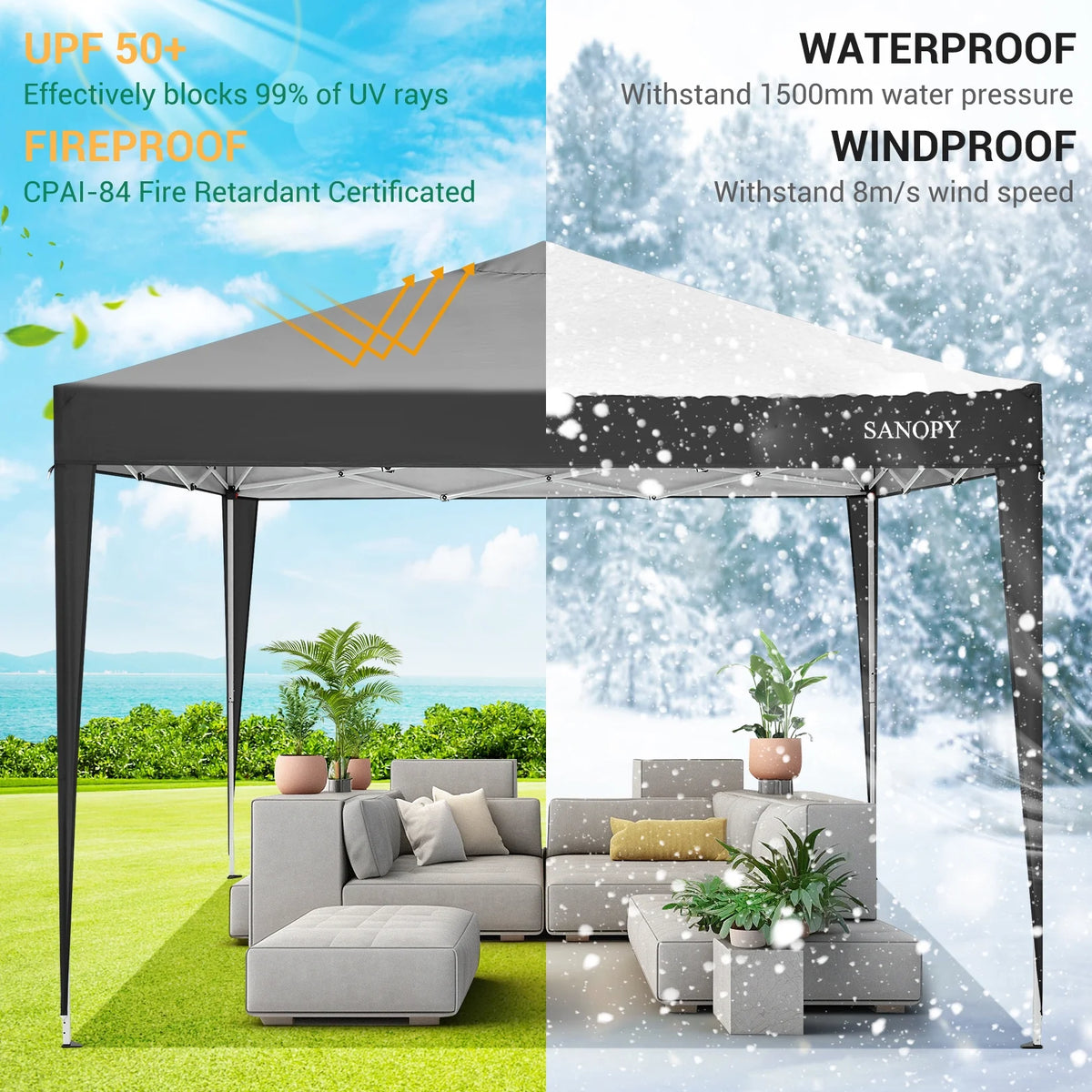10'x10' Pop Up Canopy Tent with Sandbag & Carrying Bag, Khaki R980627