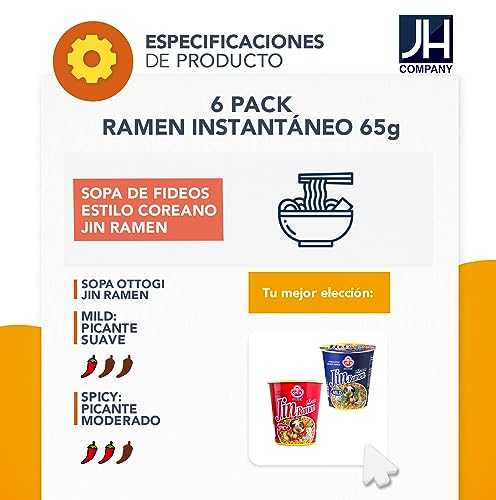 Jin Ramen Mild Instant Cup Noodle 65g 6 Pack N6725