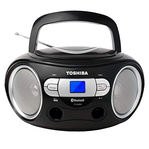 Portable CD Bluetooth Boombox with AM/FM Stereo, Black M20186