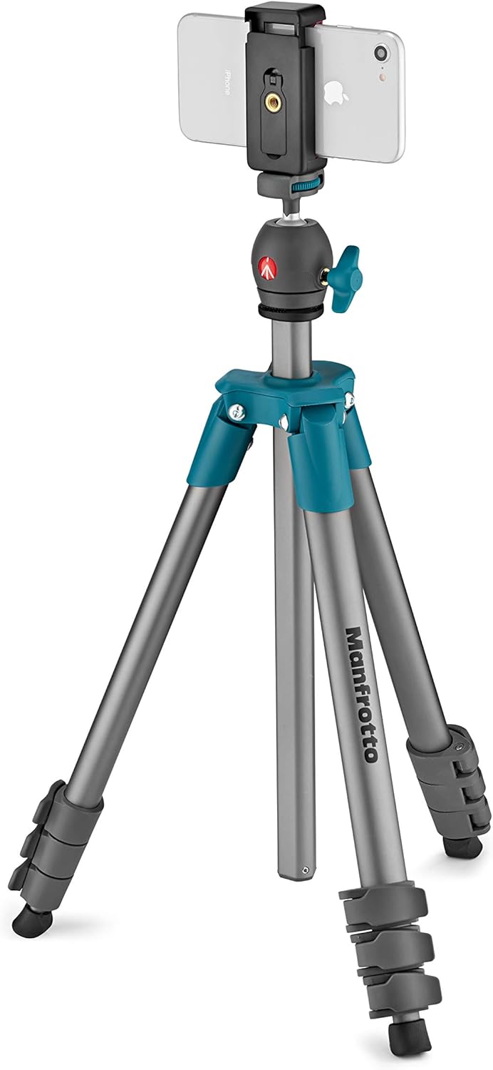 Compact Light Aluminum 4-Section Tripod Kit with Ball Head, Black, Pack of 2 E25409
