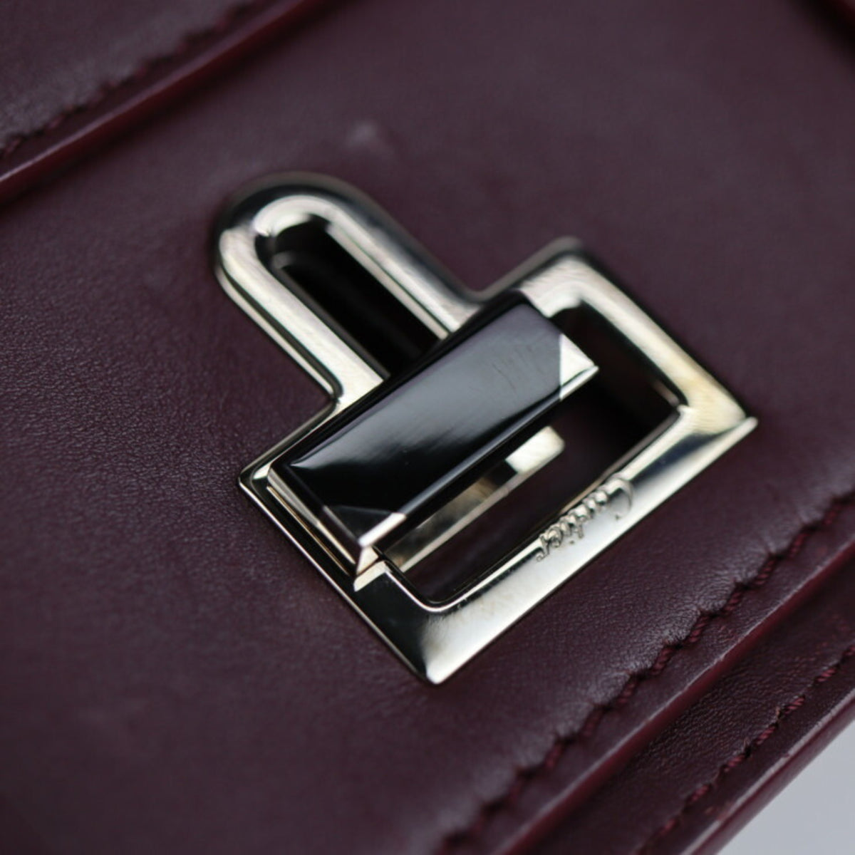 Bordeaux Calf Leather 2WAY Shoulder Bag Tote R869597