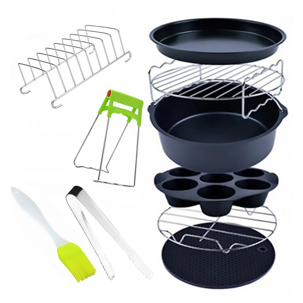 Air Fryer Accessories Set Kitchen Food Rack Basket Mould Cake J93661