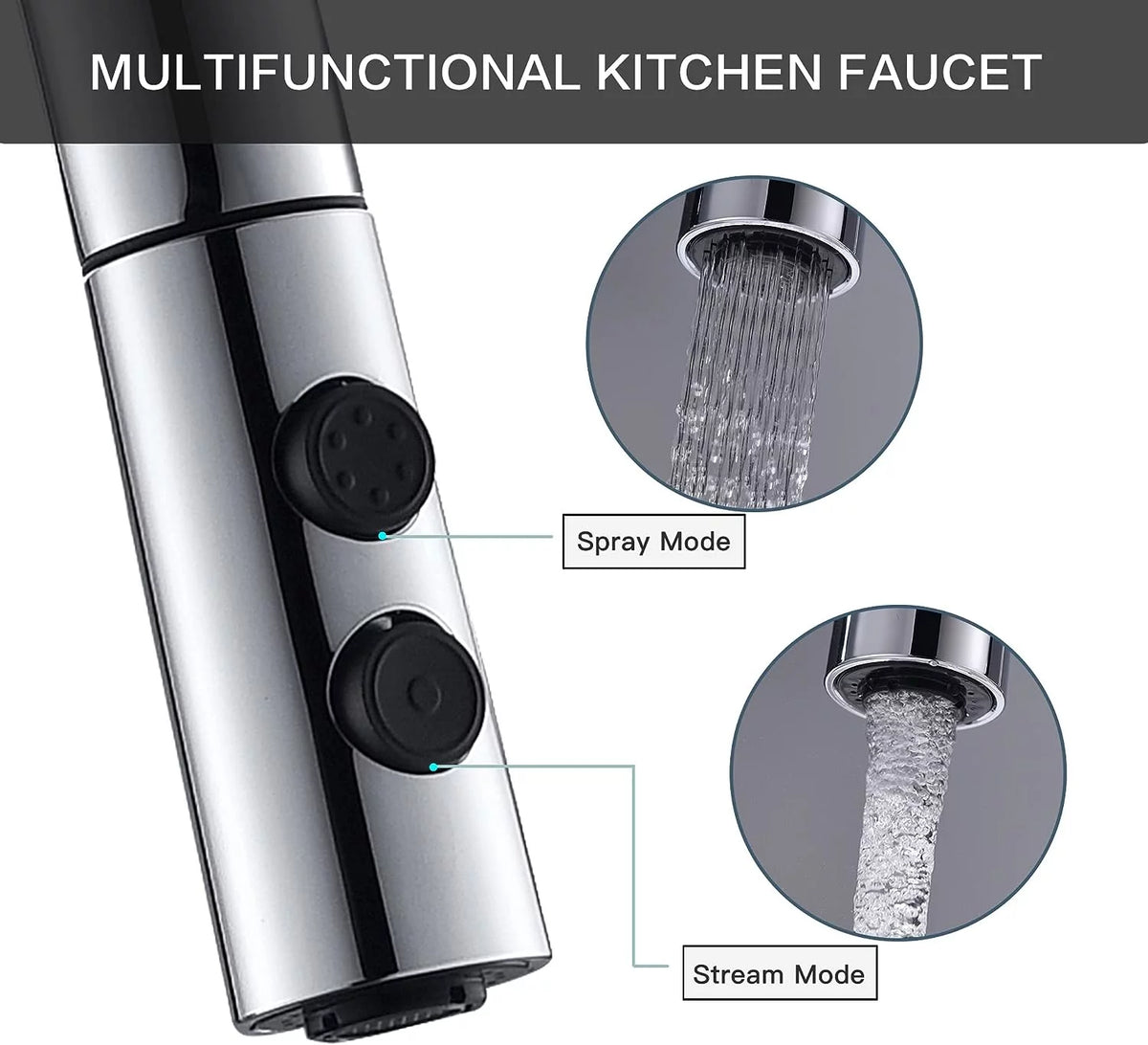 Chrome Pull Down Sprayer Kitchen Faucet I46434